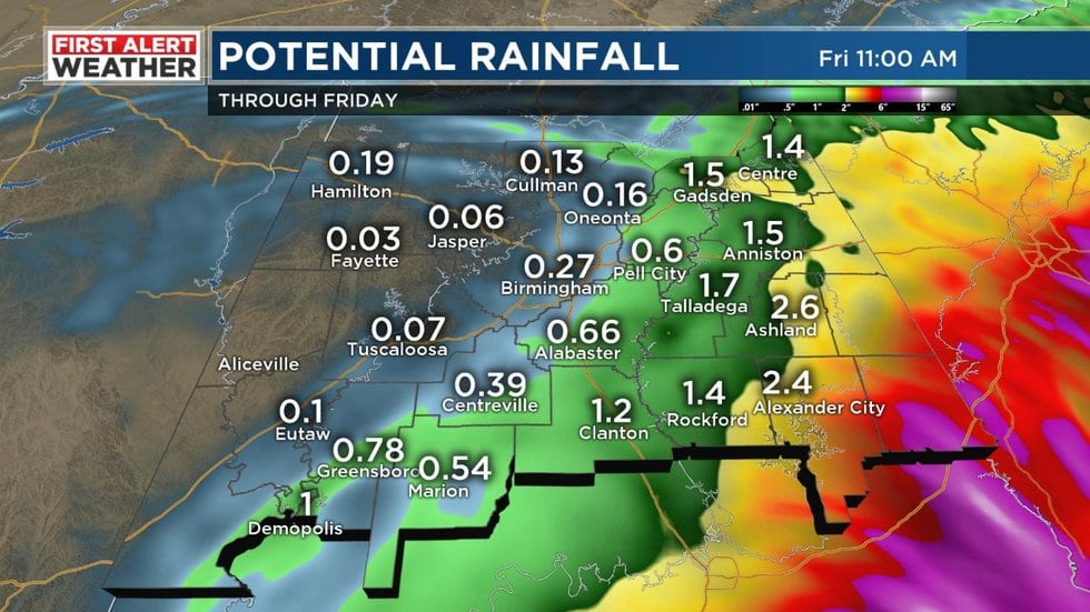 Hurricane Sally will move through Alabama on Wednesday and Thursday.