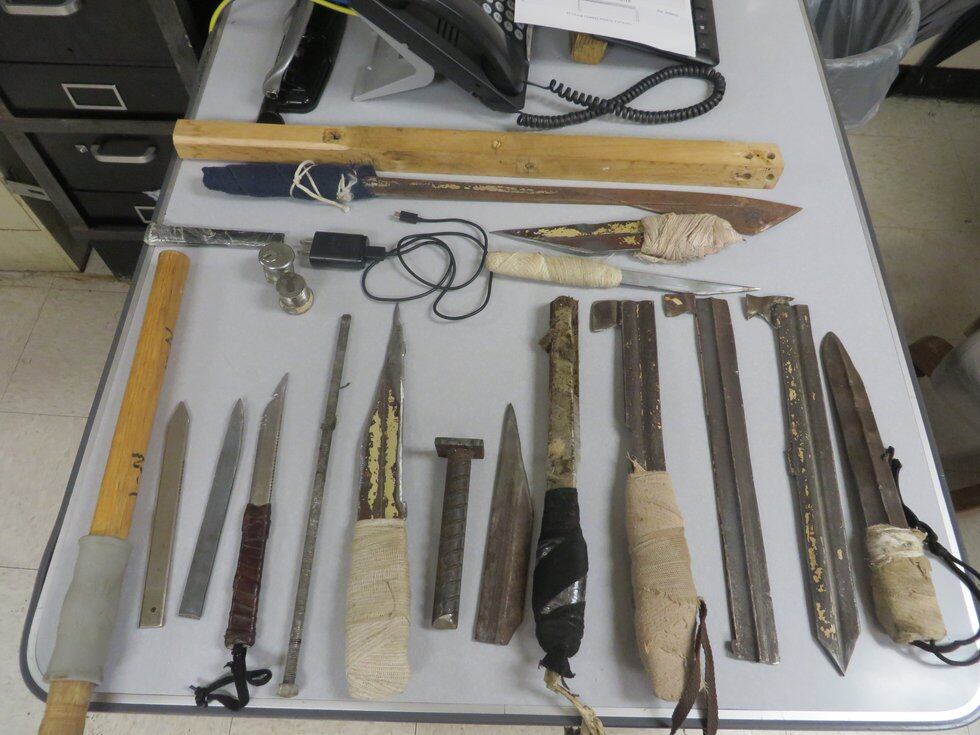 Homemade weapons are common in Alabama prisons, cites DOJ. (Photo sent to WBRC)