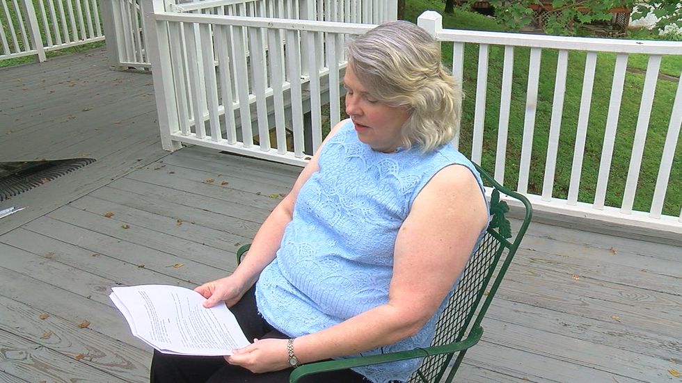 Shirley Carr keeps a journal of the train blockages.