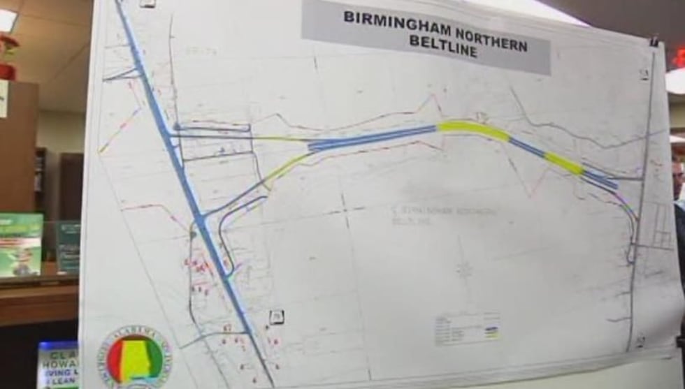 The Northern Beltline will connect I-59 near Argo to I-459 in Bessemer. Source: WBRC video